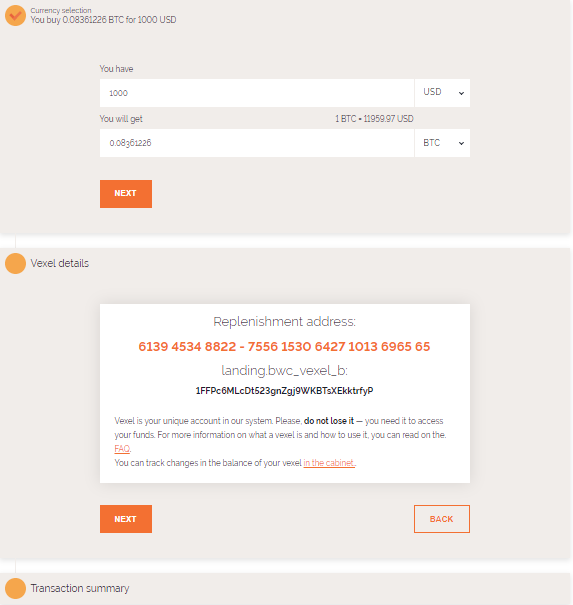 “Buy with” card vexel creating
