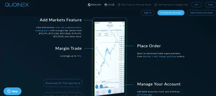 Quoinex trading platform