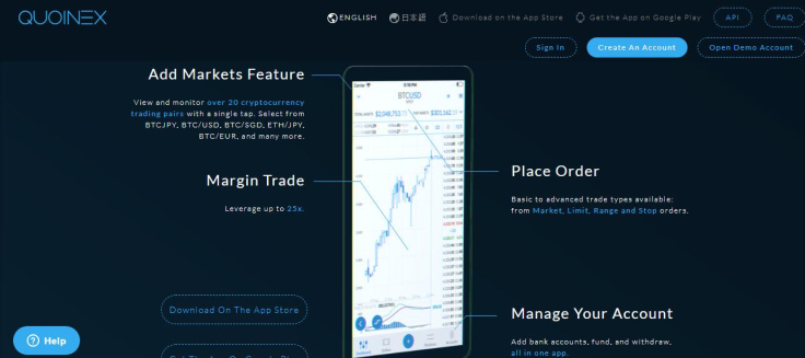 Quoinex trading platform