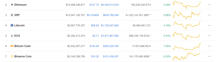 Major altcoins