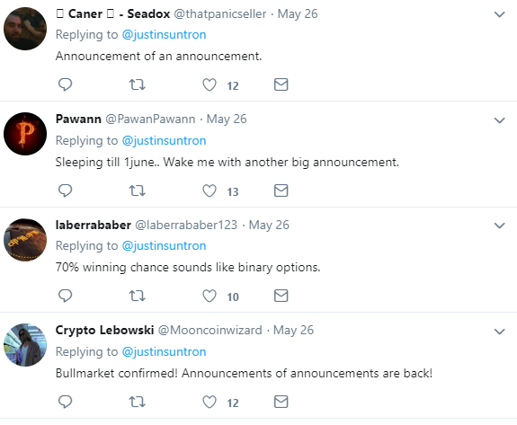 The community trolls Justin Sun