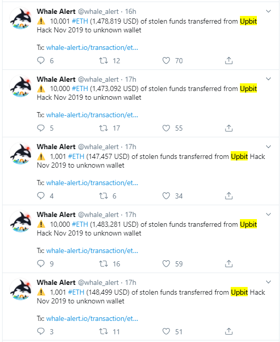 Upbit ETH stolen