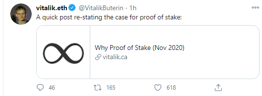 Vitalik Buterin indicated benefits of Proof-of-Stake