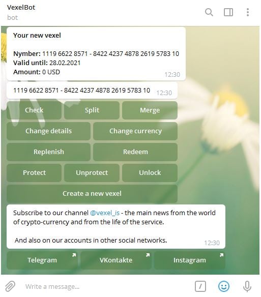 Vexel Telegram Bot 