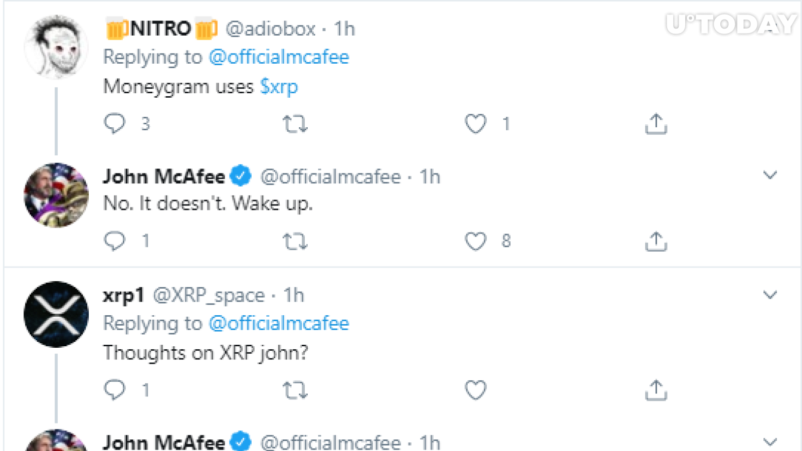 John McAfee Calls XRP Worthless, Claims MoneyGram Does Not ...