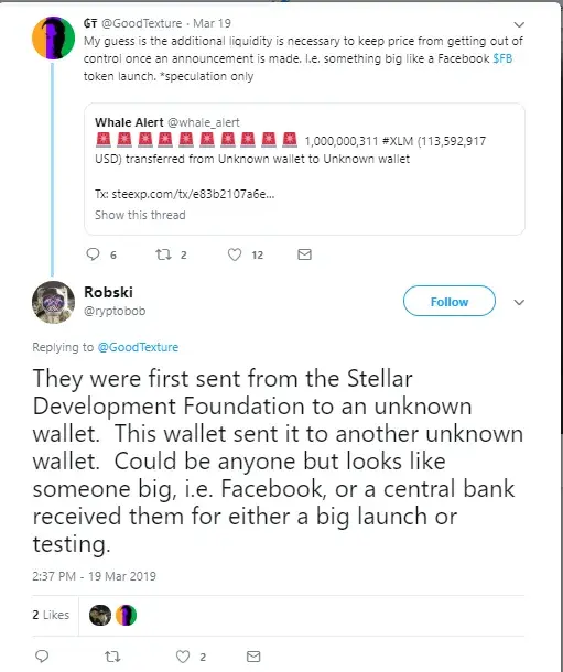Massive Transaction of 1 Bln XLM Spotted After IBM Announced World Wire Launch