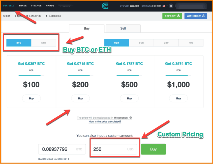 Cex.io is intuitive and easy in use