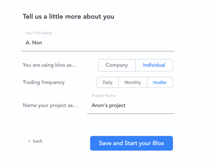 Setting up your Blox account