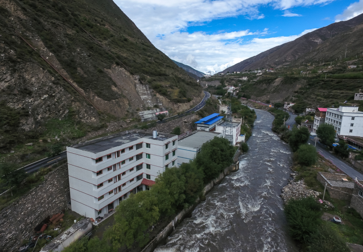 A Bitcoin mining farm near a a hydroelectric power plant
