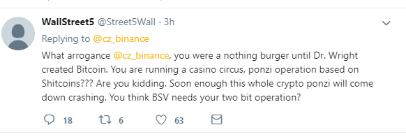 Binance's CZ Threatens to Delist BSV, Responding to Craig Wright's Letter to Sue Hodlonaut for Libel