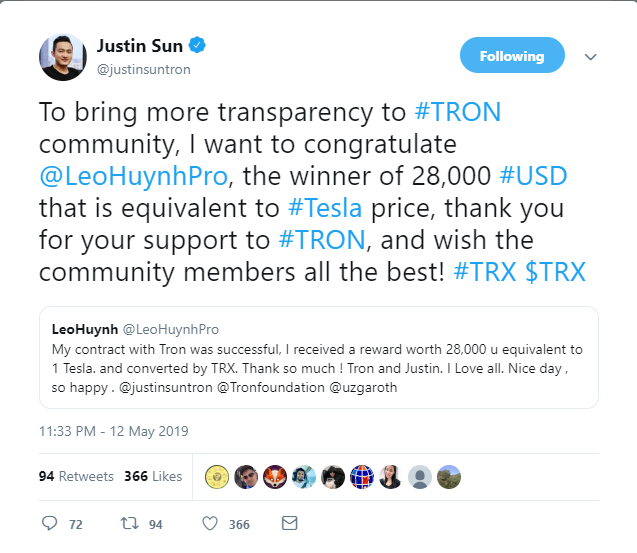 https://twitter.com/justinsuntron/status/1127824127941795840