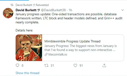 One-sided transactions for Litecoin via MimbleWimbleprotocol are ready, dev says