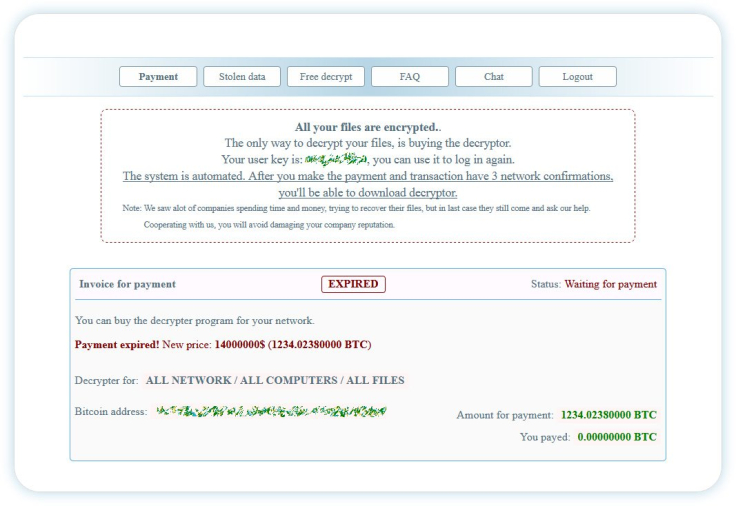 Bitcoin ransom