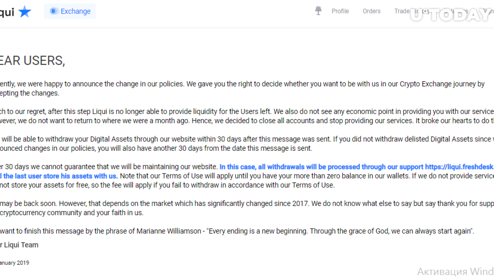 Crypto Exchange Liqui Shuts Down After Users Reject Proposed Changes