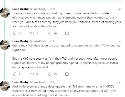 Tight KYC rules from HitBTC?
