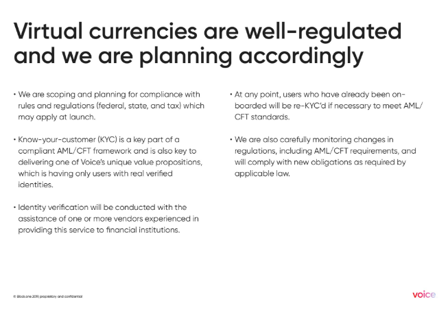 Voice will meet all legal requirements