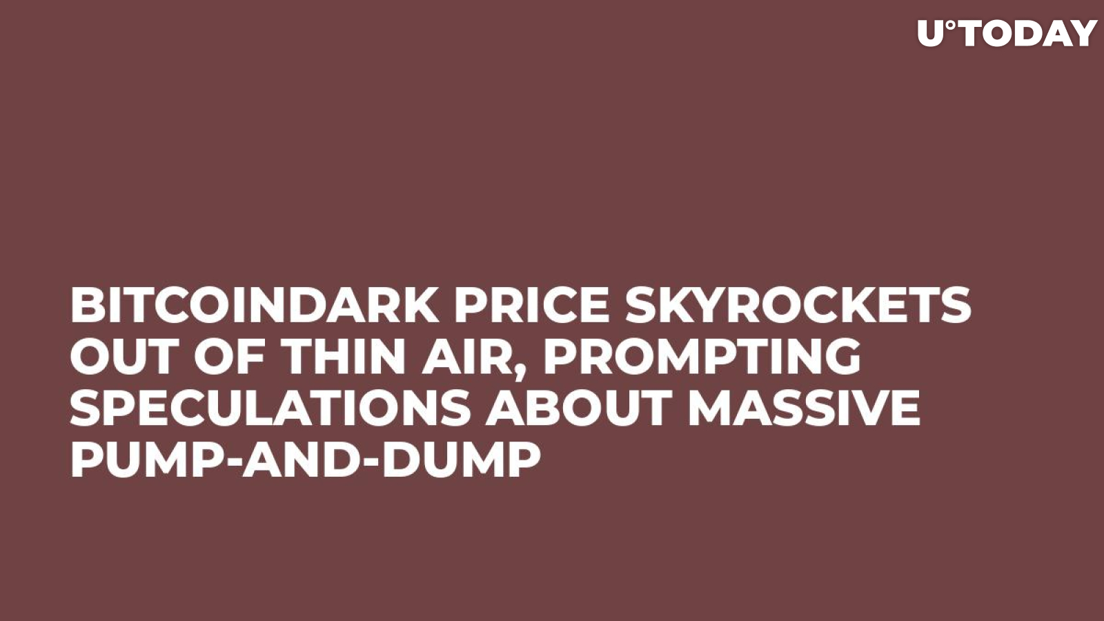 BitcoinDark Price Skyrockets Out of Thin Air, Prompting Speculations About Massive Pump-and-Dump   