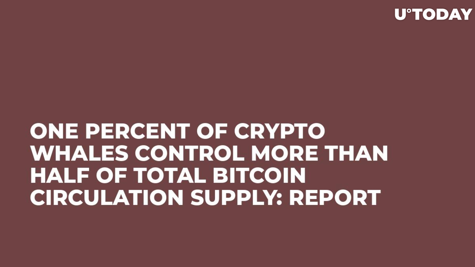 One Percent of Crypto Whales Control More Than Half of Total Bitcoin Circulation Supply: Report 