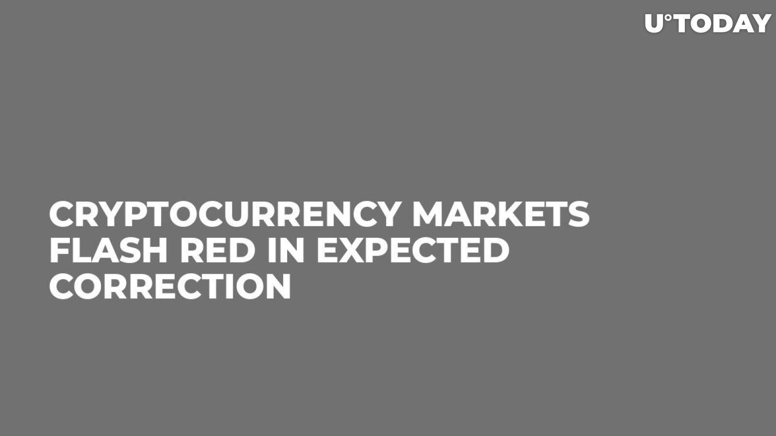 Cryptocurrency Markets Flash Red in Expected Correction