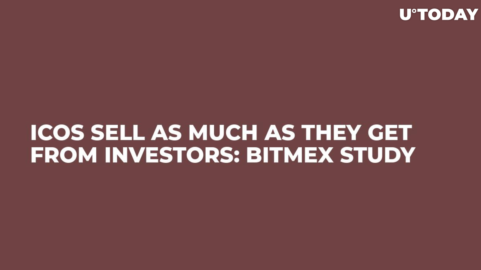 ICOs Sell as Much as They Get from Investors: BitMEX Study