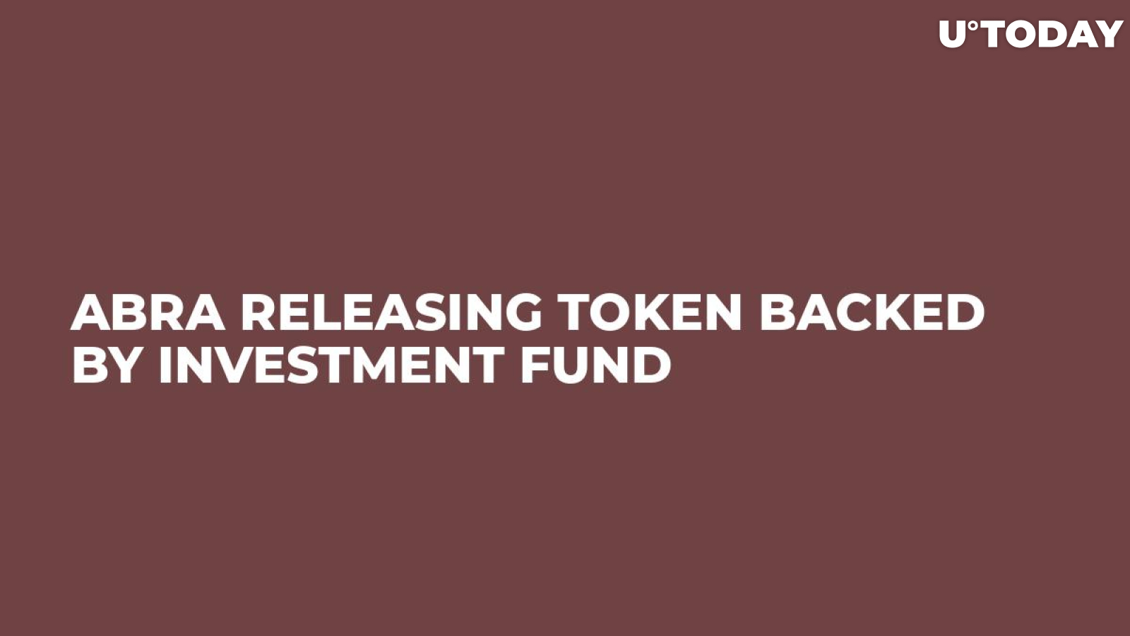 Abra Releasing Token Backed by Investment Fund