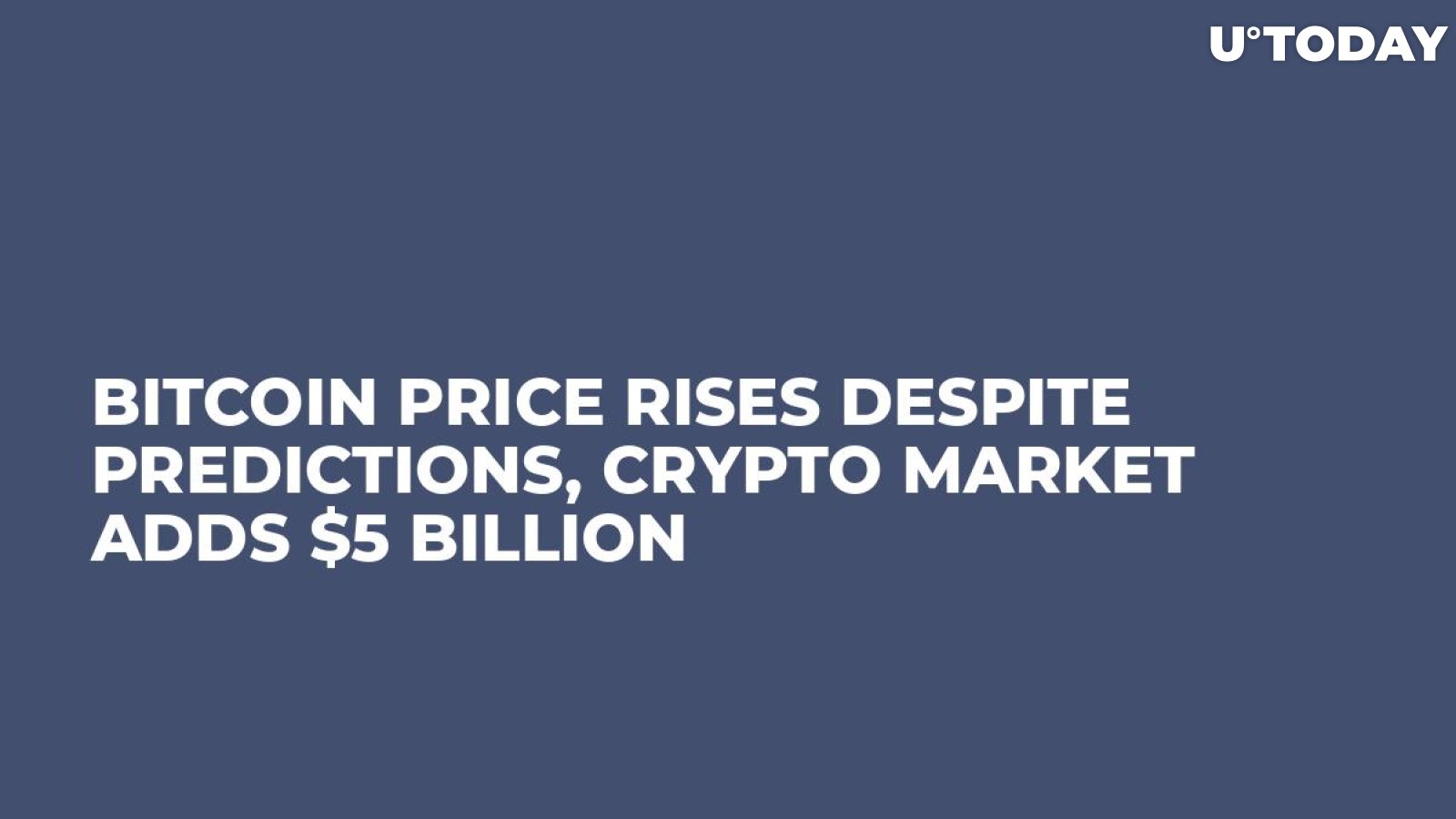 Bitcoin Price Rises Despite Predictions, Crypto Market Adds $5 Billion