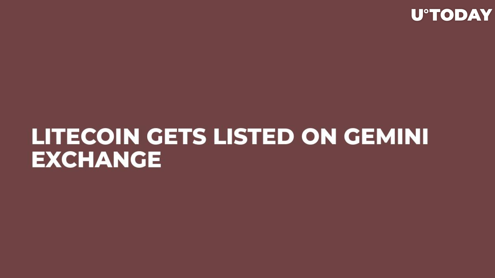 Litecoin Gets Listed on Gemini Exchange 