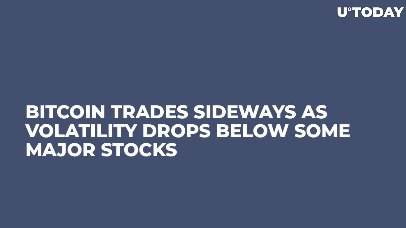 Bitcoin Trades Sideways as Volatility Drops Below Some Major Stocks
