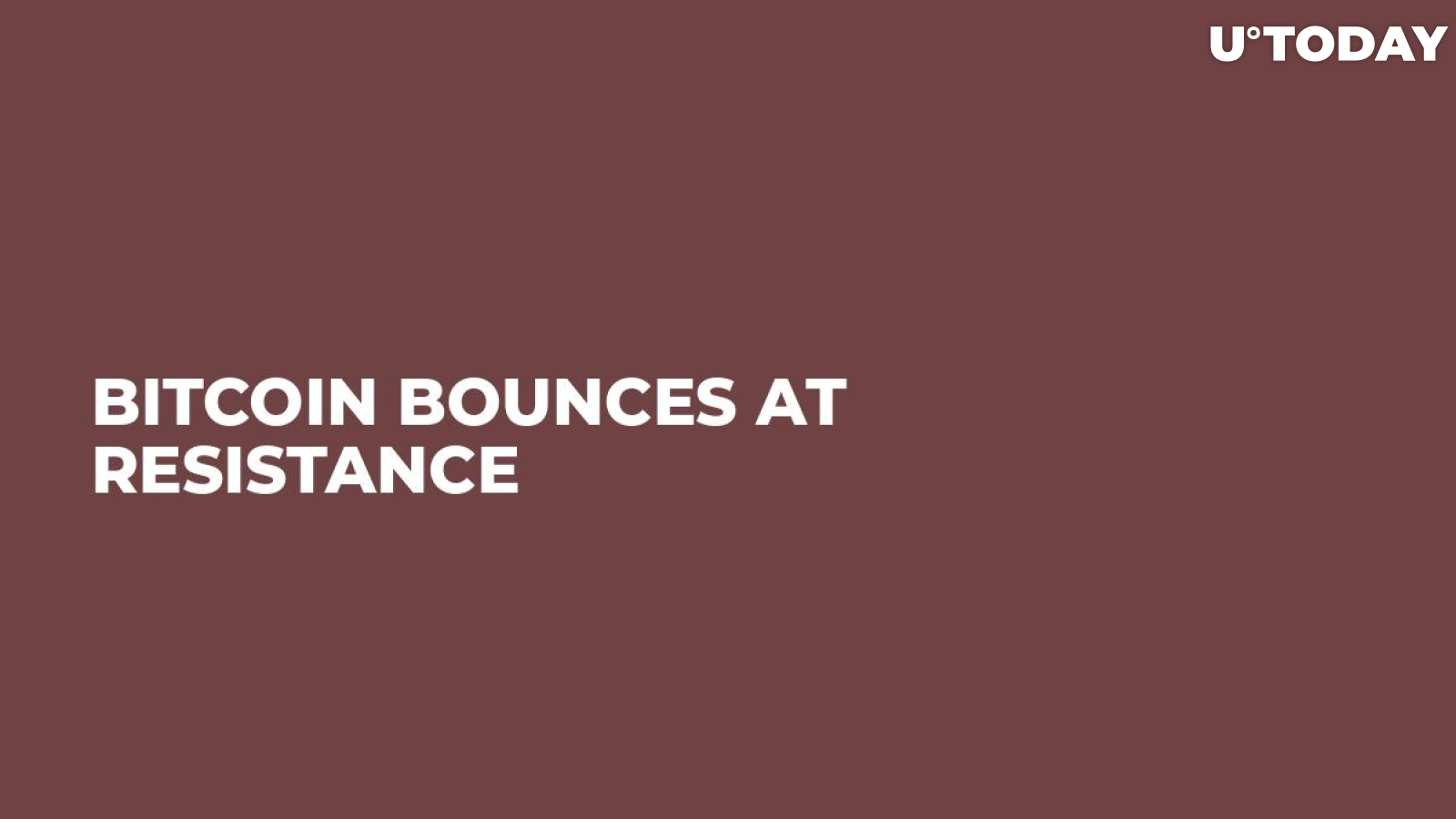 Bitcoin Bounces at Resistance