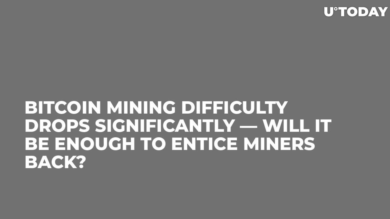 Bitcoin Mining Difficulty Drops Significantly — Will it be Enough to Entice Miners Back?