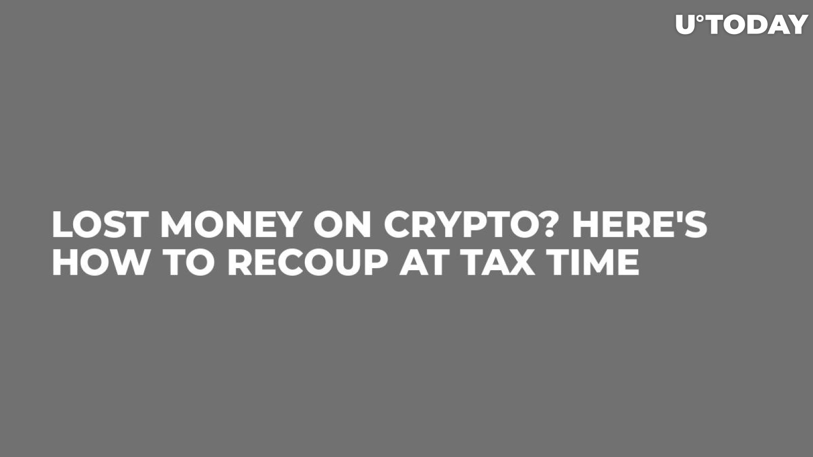 Lost Money on Crypto? Here's How to Recoup at Tax Time