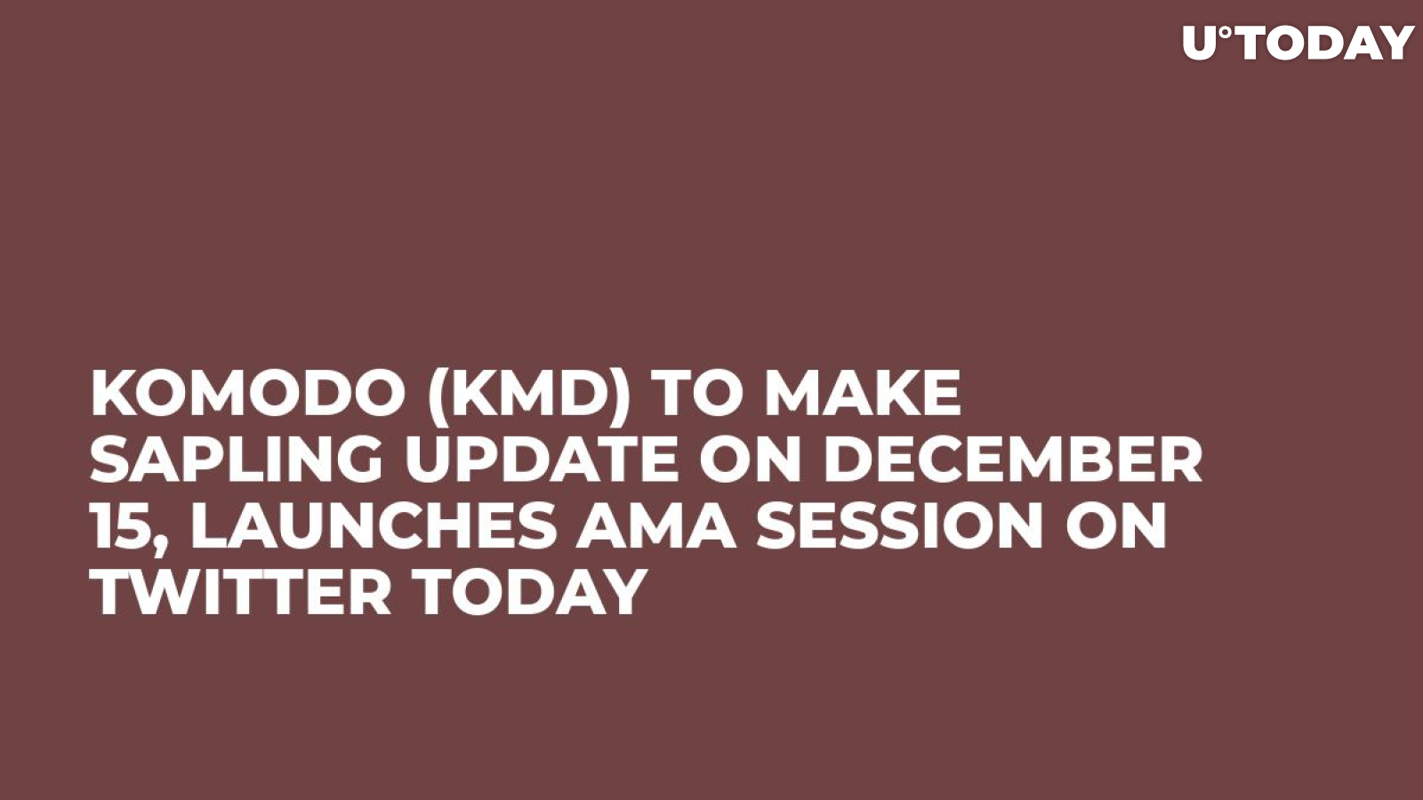 Komodo (KMD) to Make Sapling Update on December 15, Launches AMA Session on Twitter Today
