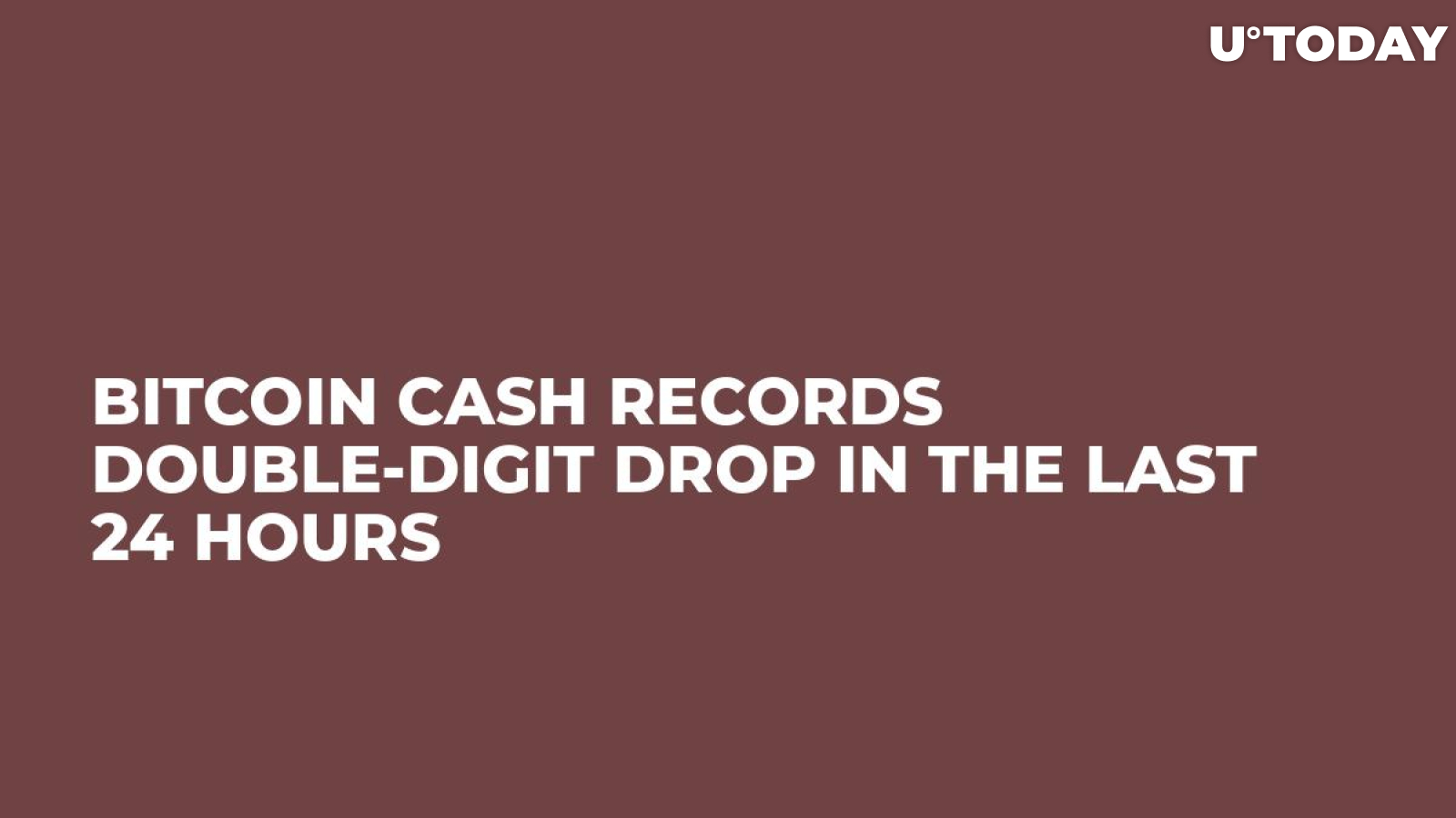 Bitcoin Cash Records Double-Digit Drop in the Last 24 Hours 