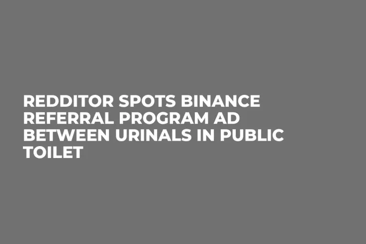 Redditor Spots Binance Referral Program Ad Between Urinals in Public Toilet