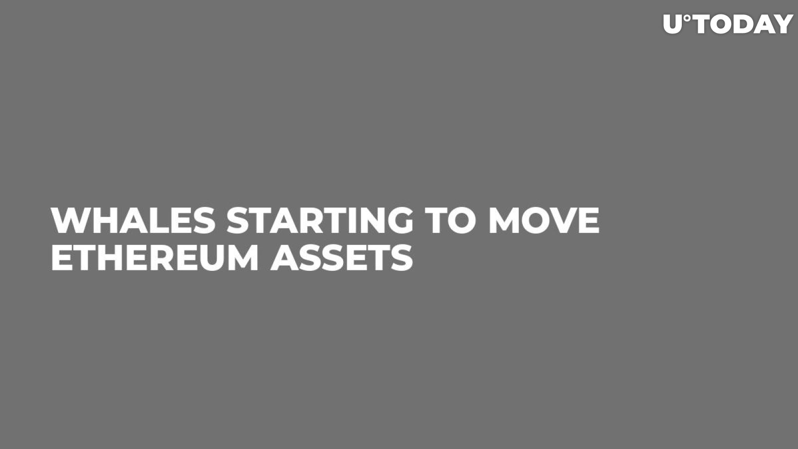 Whales Starting to Move Ethereum Assets