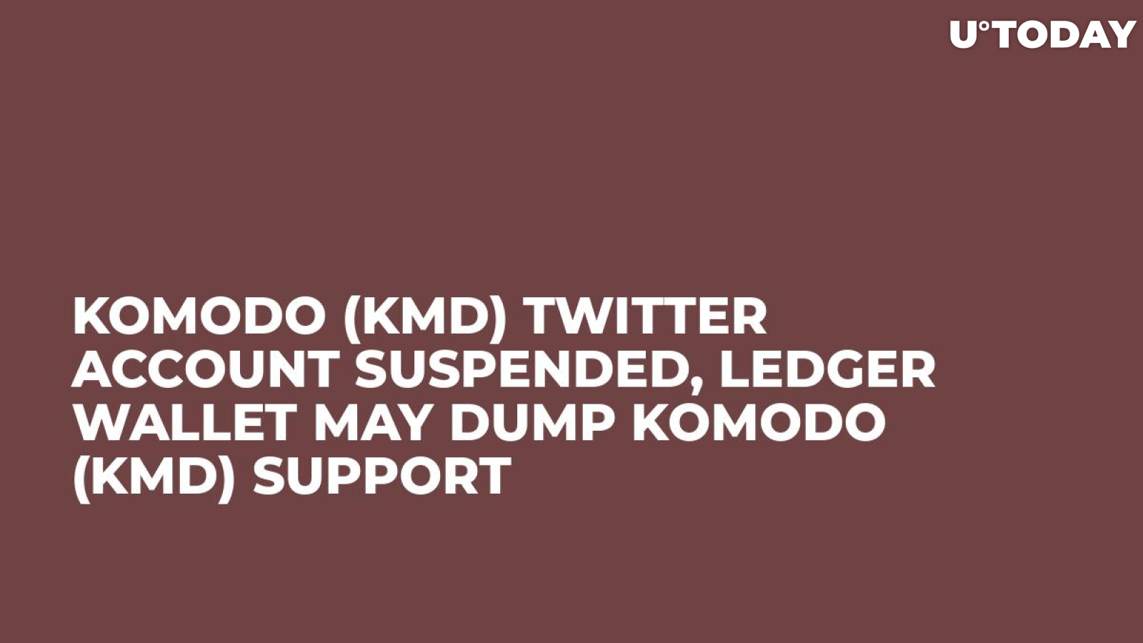 Komodo (KMD) Twitter Account Suspended, Ledger Wallet May Dump Komodo (KMD) Support
