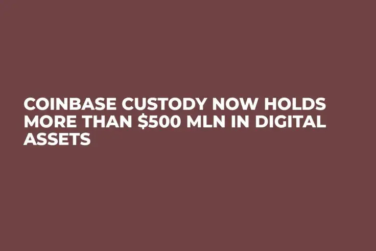 Coinbase Custody Now Holds More Than $500 Mln in Digital Assets
