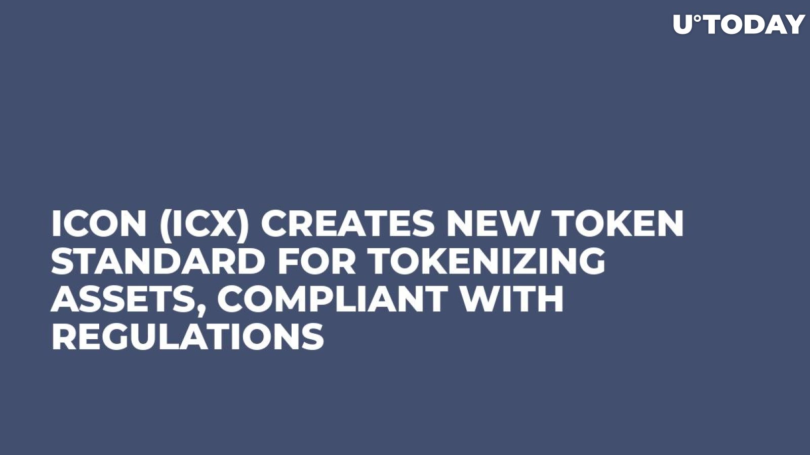 ICON (ICX) Creates New Token Standard for Tokenizing Assets, Compliant with Regulations