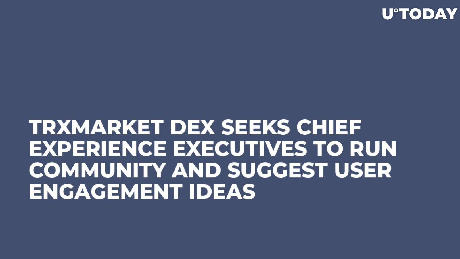 TRXMarket DEX Seeks Chief Experience Executives to Run Community and Suggest User Engagement Ideas