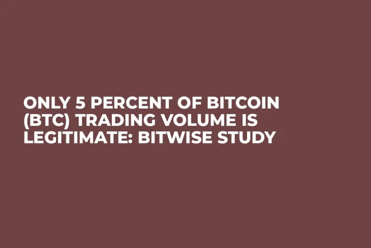 Only 5 Percent of Bitcoin (BTC) Trading Volume Is Legitimate: Bitwise Study