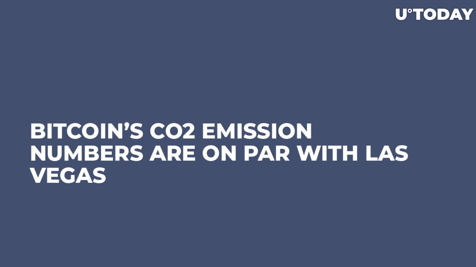 Bitcoin’s CO2 Emission Numbers Are on Par with Las Vegas