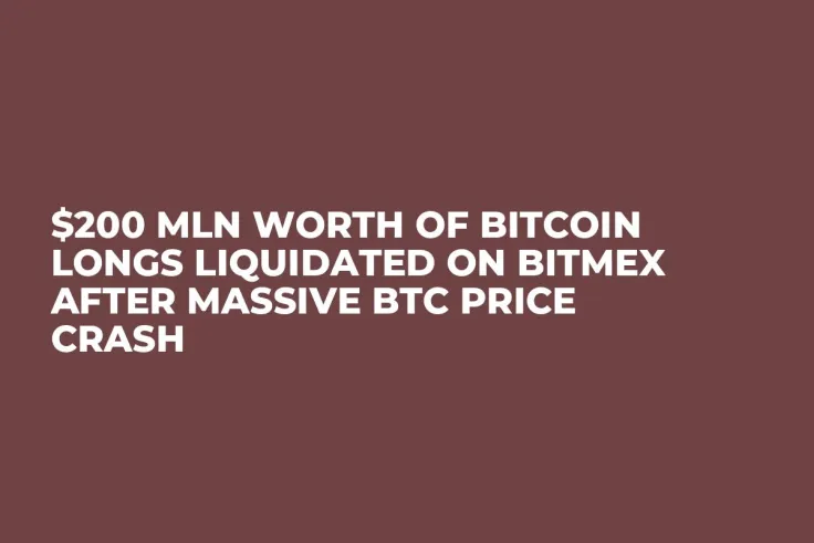 $200 Mln Worth of Bitcoin Longs Liquidated on BitMEX After Massive BTC Price Crash