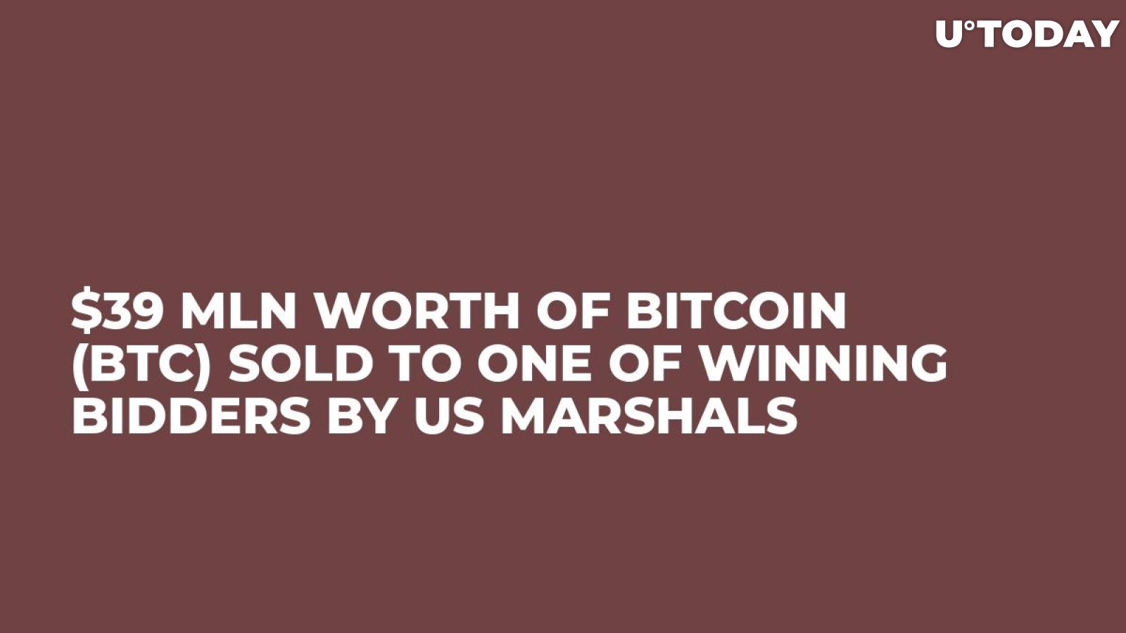 $39 Mln Worth of Bitcoin (BTC) Sold to One of Winning Bidders by US Marshals