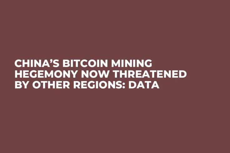 China’s Bitcoin Mining Hegemony Now Threatened by Other Regions: Data