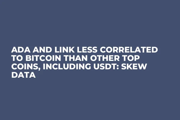 ADA and LINK Less Correlated to Bitcoin Than Other Top Coins, including USDT: Skew Data