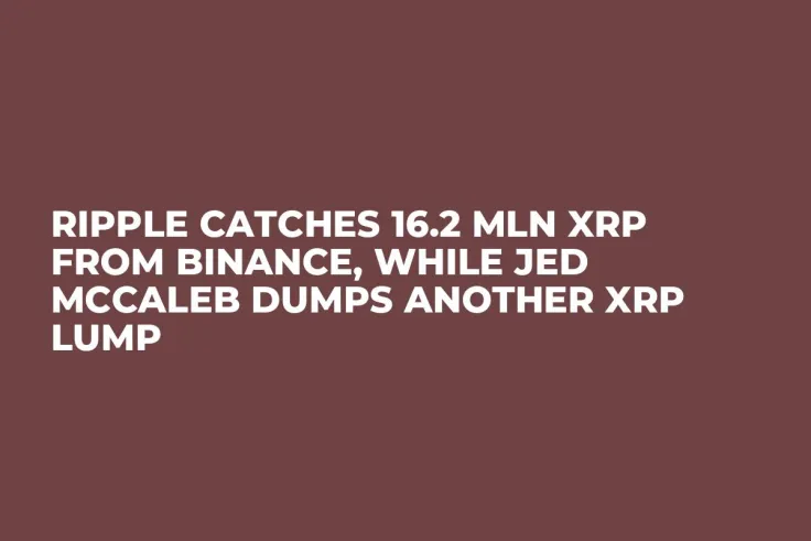 Ripple Catches 16.2 Mln XRP from Binance, While Jed McCaleb Dumps Another XRP Lump