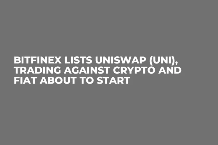 Bitfinex Lists Uniswap (UNI), Trading Against Crypto and Fiat About to Start