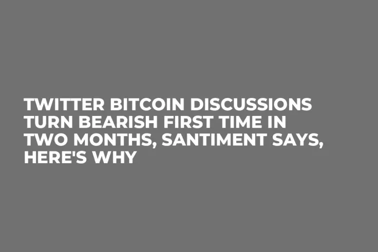 Twitter Bitcoin Discussions Turn Bearish First Time in Two Months, Santiment Says, Here's Why