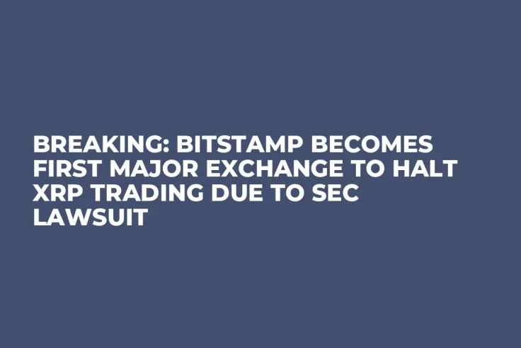 BREAKING: Bitstamp Becomes First Major Exchange to Halt XRP Trading Due to SEC Lawsuit