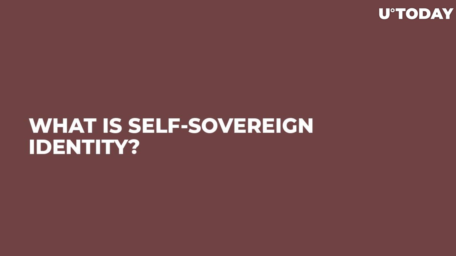 What is Self-Sovereign Identity? 